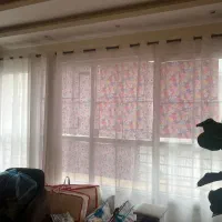 پرده حریر پانچ شده بدون لکه و پارگی زیر قیمت