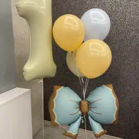 ۴ عدد بادکنک و عدد یک هلیوم بعلاوه پاپیون