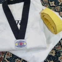 لباس تکواندو جنس خوب با کمربند زرد