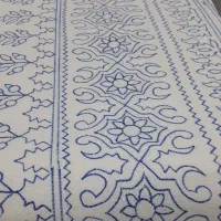 بالشت پته سفید خط دوزی