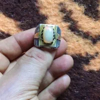 انگشتر نقره جواهری یاقوت کبود واوپال|جواهرات|قم, نیروگاه|دیوار