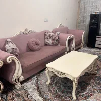 مبل هفت نفره  و بوفه در حد نو