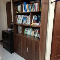 کتابخانه وباکس  طرح چوب mdf