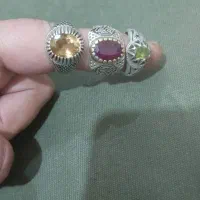 انگشتر نقره زبرجد یاقوت سرخ سیترین