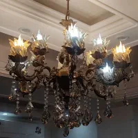 لوستر برنجی  اصل سیاه قلم شش شاخه