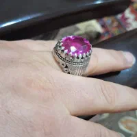 انگشتر دست ساز جباری نقره 65 گرمی یاقوت سرخ