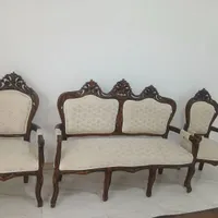 مبل ۷نفره با چوب گردو|مبلمان خانگی و میز عسلی|چابکسر, |دیوار
