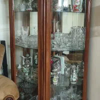بوفه ویترین بزرگ چوب راش «بدون ظروف و وسایل»