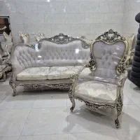 مبلمان سلطنتی 7نفره چوب راش بامیزو عسلی