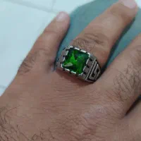 انگشتر استیل با سنگ زمرد|بدلیجات|کرمانشاه, |دیوار