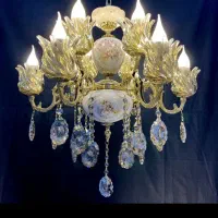 لوسترکایر برنجی.سرامیکی/11+1/روشنایی برنجBnylight9