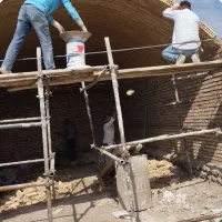 بنایی دیوار چینی شیب بندی و سیمان کاری