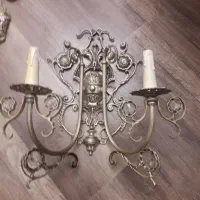 لوستر ۸ شعله برنز|لوستر و چراغ آویز|رشت, منظریه|دیوار