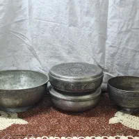 قدح نقشدار کماجدون نقشدار قلم مسی قدیمی عتیقه