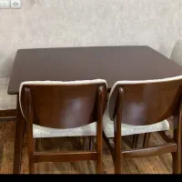 میز و صندلی چهار نفره چوب راش شرکتی در حد اکبند|میز و صندلی غذاخوری|تهران, سید خندان (جلفا)|دیوار