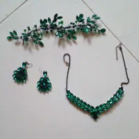 لباس مجلسی+سِت گوشواره با گردنبند+ریسه ی مو|لباس|چناران, |دیوار