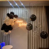 بادکنک تولد تم سفید مشکی