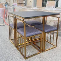 میز غذا خوری نهار خوری مربع فلزی ۴ چهار نفره کمجا