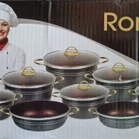 سرویس ظروف ۱۴تکه قابلمه و تابه نچسب گرانیتی روناک