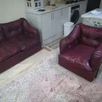 مبل تمام چرم ۴ نفره  کاملا سالم و نو|مبلمان اداری|تهران, سعادت‌آباد|دیوار