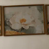 تابلو سه تیکه و ساعت دور طلایی شیک