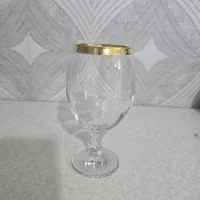 لیوان گیلاس خوری لب طلایی