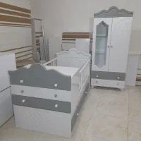 سیسمونی تخت و کمد نوزاد سرویس خواب کودک مدل گلایل