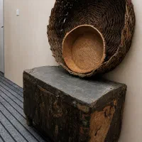 صندوقچه سبد و ظرف قدیمی چوبی