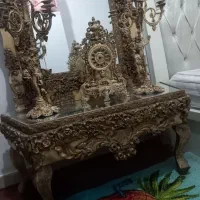 ایینه و شمعدان در حد نو|بوفه، ویترین، کنسول|نسیم‌شهر, |دیوار