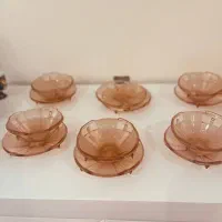 سرویس  قدیمی صورتی متعلق به ۶۰ سال پیش|کلکسیون اشیاء عتیقه|رودهن, |دیوار