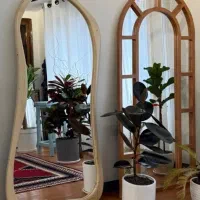 آیینه قدی چوبی(گنبدی مسطتیل پنجره ای  دفرمه)|آینه|خرم‌آباد, |دیوار