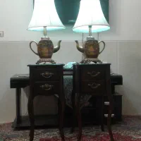 آباژور چراغ خواب جفت عتیقه وارداتی سفالی|کلکسیون اشیاء عتیقه|یزد, |دیوار