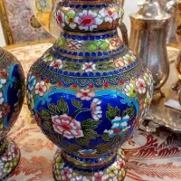 جفت گلدان بزرگ مینا کاری|کلکسیون اشیاء عتیقه|تهران, زرگنده|دیوار