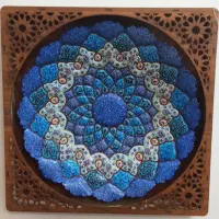 بشقاب دیواری میناکاری مسی