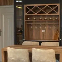 کابینت مدرن و کافی بار و ویترین سوپرمات