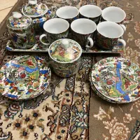 سرویس کامل گل مرغی اصل ژاپن|کلکسیون اشیاء عتیقه|تهران, خواجه نظام الملک|دیوار