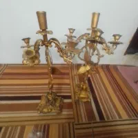 شمعدون برنجی قدیمی