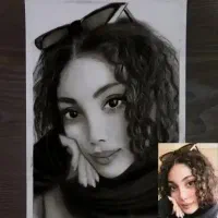 هدیه ولنتاین و تولد نقاشی چهره طراحی چهره سیاه قلم