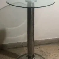 میز شیشه ای رستورانی پایه استیل