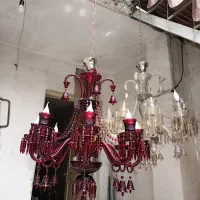 لوستر باکارات۸ شاخه قرمز|لوستر و چراغ آویز|تهران, صفاییه (چشمه علی)|دیوار