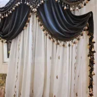 پرده کرم قهوه ای|پرده، رانر، رومیزی|مسجد سلیمان, |دیوار