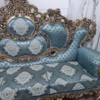 مبلمان ۹ نفره سلطنتی، پارچه ژاکارد آبی|مبلمان خانگی و میز عسلی|زاهدان, |دیوار