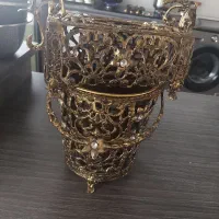 ست سطل زابله و جا دستمالی برنجی