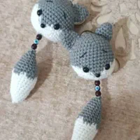 عروسک آویز کیف بافتنی