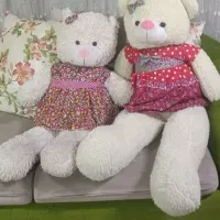 دو عدد عروسک  خرسی ۱۰۰ سانتی و ۶۰ سانتی