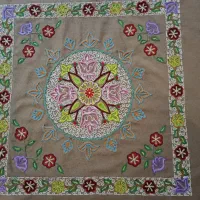رومیزی رشتی دوزی|پرده، رانر، رومیزی|رشت, کاکتوس|دیوار