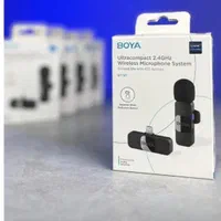 میکروفون بیسیم یقه ای بویا boya v1 رینگ لایت