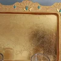 سرویس چای خوری فلزی طلای رنگ ثابت|ظروف سرو و پذیرایی|مشهد, توس فردوسی|دیوار