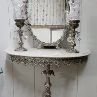 اینه شمعدان به همراه کنسول به رنگ نقره ای سیاه قلم|آینه|کاشان, شهرک امیرالمومنین|دیوار