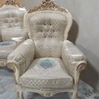 مبل استیل ۷نفره بهمراه جلومبلی درحد نو|مبلمان خانگی و میز عسلی|مشکیندشت, |دیوار